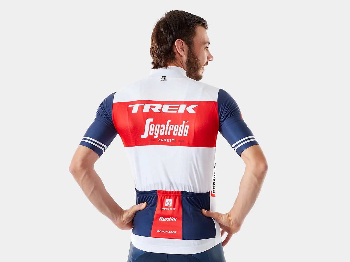 Santini Trek-Segafredo Men's Team Replica Race Cycling Jersey - Image 5